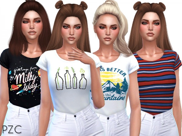  The Sims Resource: Cute T shirts Collection 02 by Pinkzombiecupcakes
