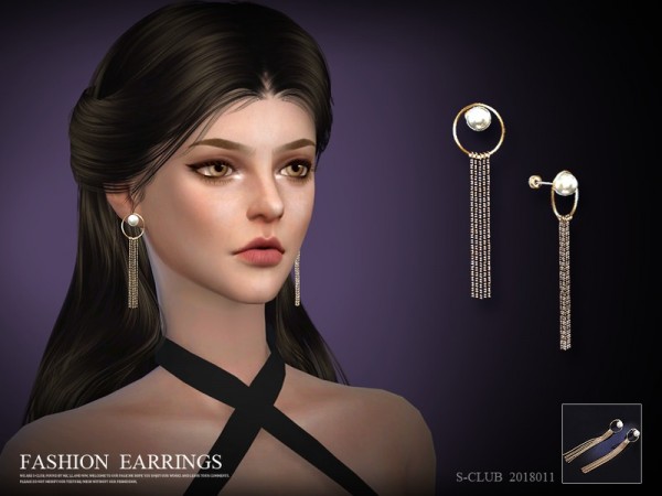  The Sims Resource: Earring 201811 by S Club