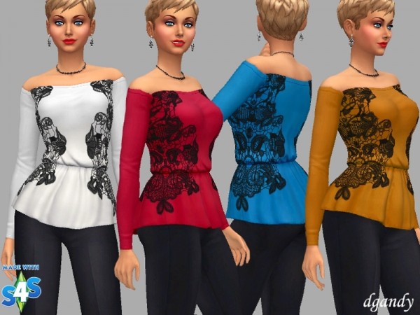  The Sims Resource: Peplum Top   Claire by dgandy