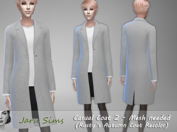  The Sims Resource: Casual Coat 2 Rustys Autumn Coat Recoloed by Jaru Sims