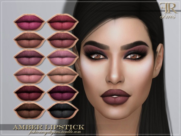  The Sims Resource: Amber Lipstick by FashionRoyaltySims
