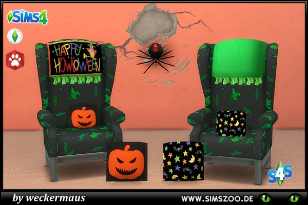  Blackys Sims 4 Zoo: Witches chair and pillows by weckermaus