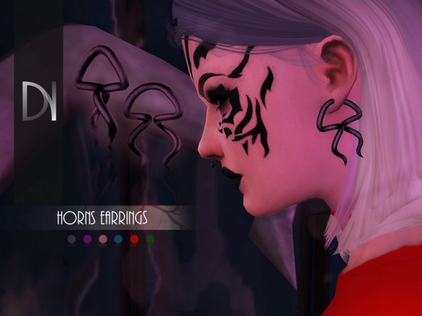  The Sims Resource: Horns Earrings by DarkNighTt