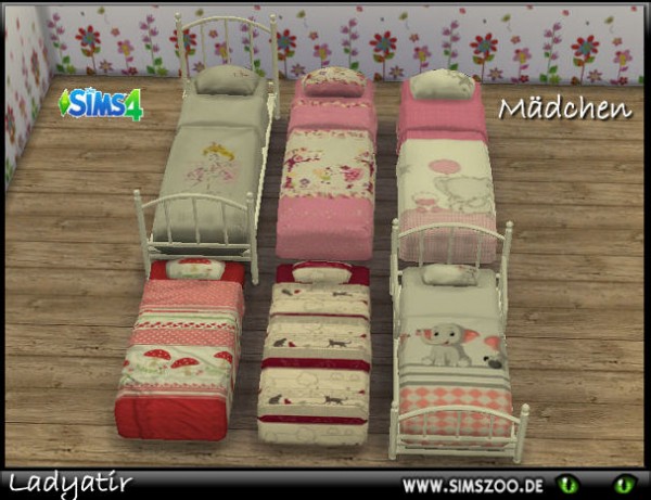  Blackys Sims 4 Zoo: Bed linen girl by ladyatir