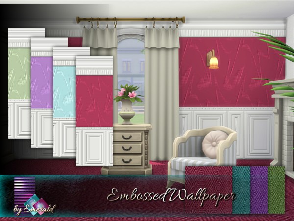  The Sims Resource: Embossed Wallpaper by emerald