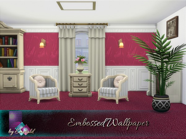  The Sims Resource: Embossed Wallpaper by emerald