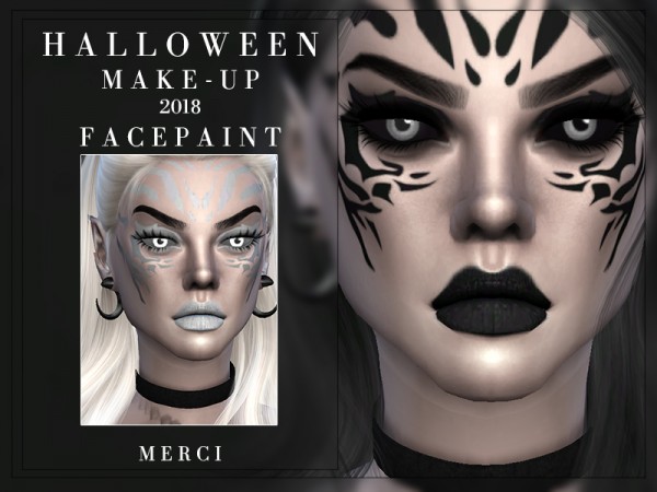  The Sims Resource: Facepaint  Halloween 2018 by Merci