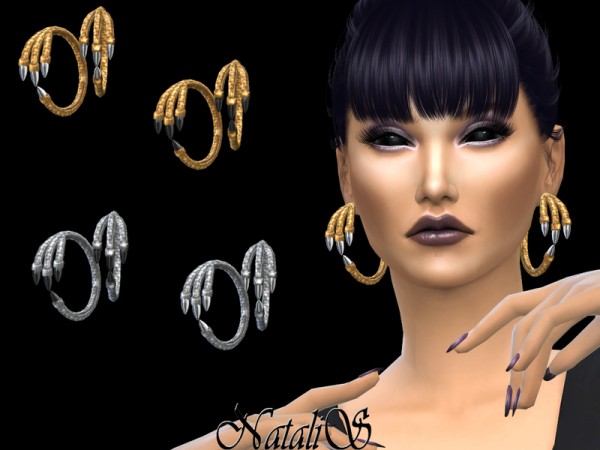  The Sims Resource: Dragon claws earrings by NataliS