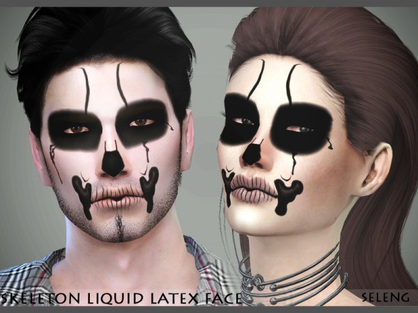  The Sims Resource: Skeleton Liquid Latex Face by Seleng