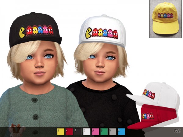  The Sims Resource: Pac Man Cap For Toddlers by Pinkzombiecupcakes