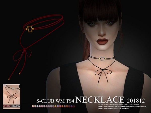  The Sims Resource: Necklace F 201812 by S Club