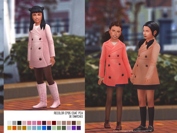  The Sims Resource: Coat Pea Child by HelgaTisha