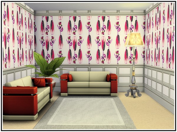  The Sims Resource: Glass Flowers Walls by marcorse