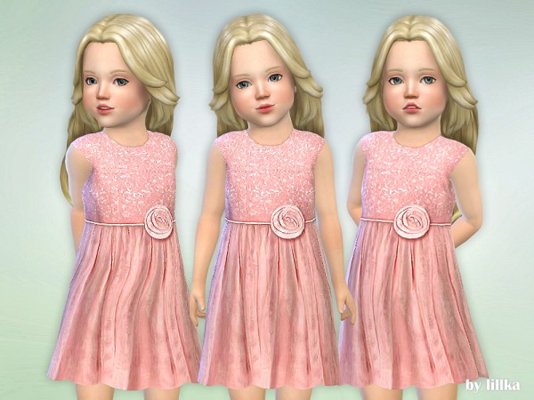  The Sims Resource: Pink Sequin Dress by lillka
