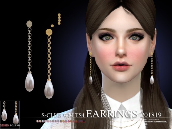  The Sims Resource: Earrings F 201819 by S Club