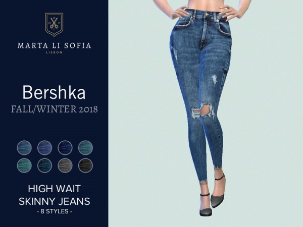  The Sims Resource: High waist skinny jeans by martalisofia