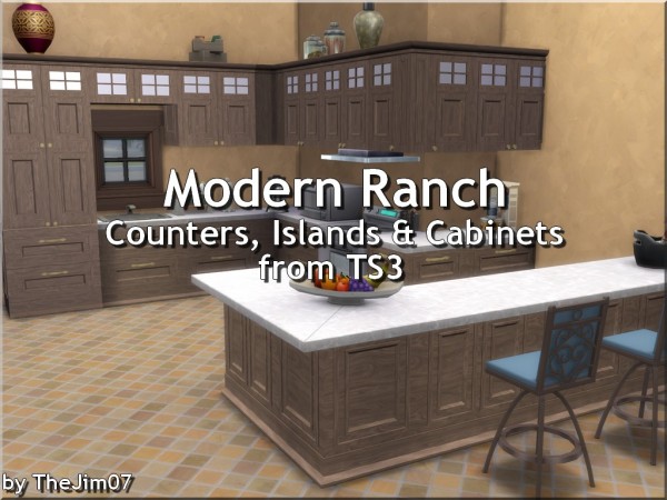  Mod The Sims: Modern Ranch Counter, Islands and Cabinets by TheJim07