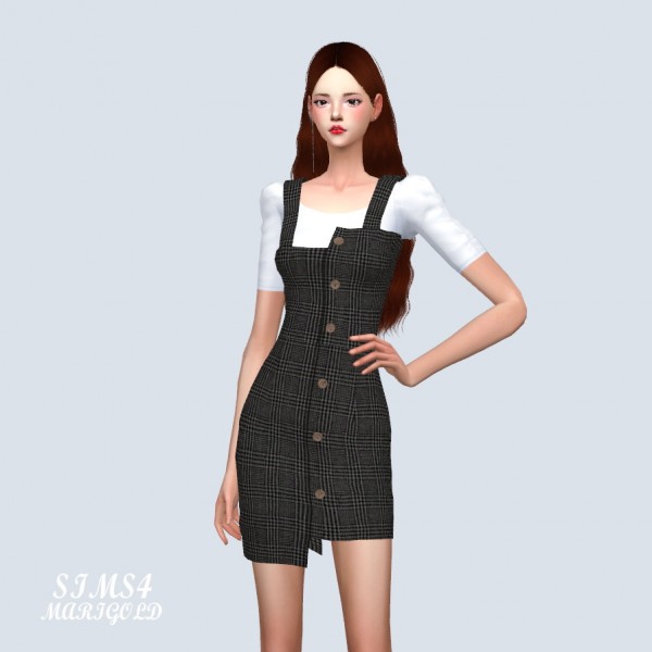 SIMS4 Marigold: Uneven Mini Dress With Top