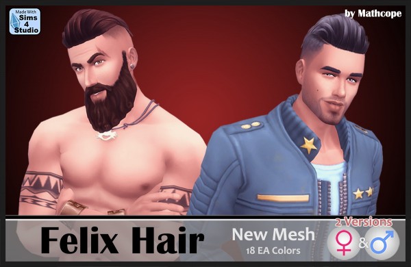  Sims 4 Studio: Felix Hair