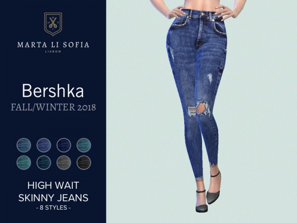  The Sims Resource: High waist skinny jeans by martalisofia