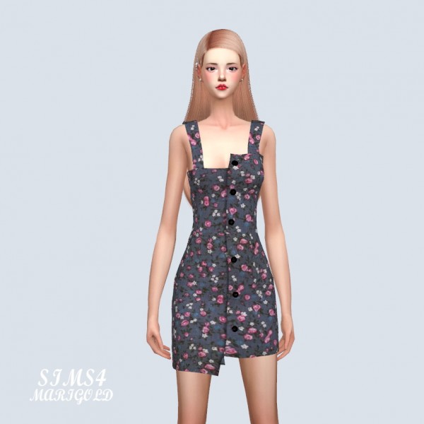 SIMS4 Marigold: Uneven Mini Dress