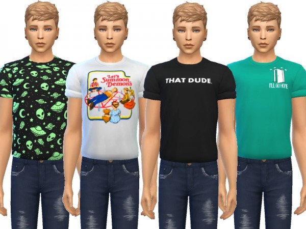 The Sims Resource: Snazzy Cuffed Tees by Wicked_Kittie • Sims 4 Downloads