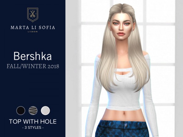  The Sims Resource: Front hole knit top by martalisofia
