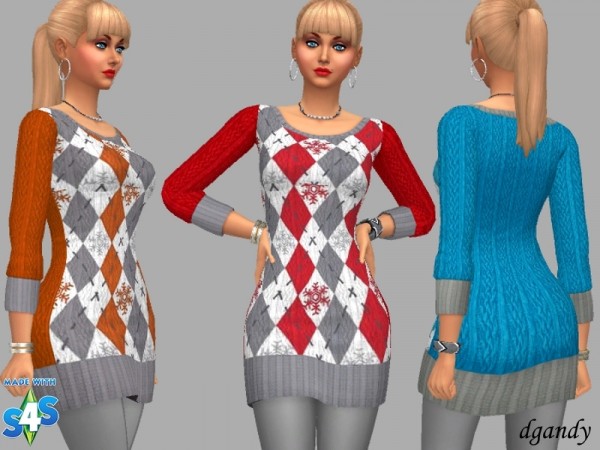  The Sims Resource: Sweater Dress Kellie by dgandy