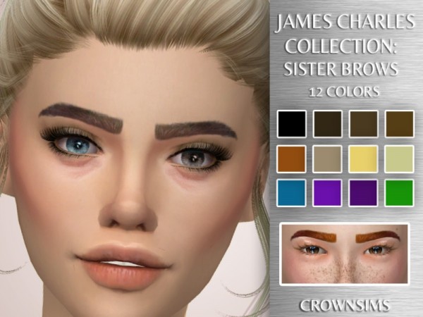  The Sims Resource: Thick James Eyebrows by CrownSims