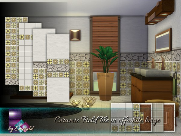  The Sims Resource: Ceramic Field Tile in offwhite beige by emerald