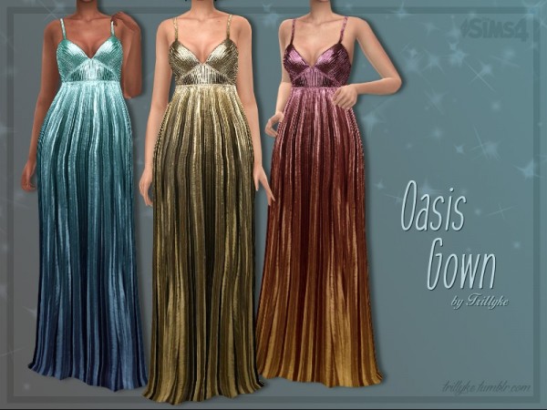  The Sims Resource: Oasis Gown by Trillyke
