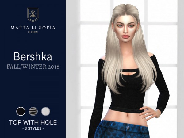  The Sims Resource: Front hole knit top by martalisofia