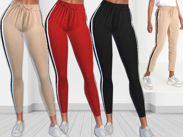  The Sims Resource: Side Stripe Casual and Athletic Trousers by Saliwa