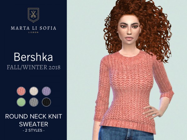  The Sims Resource: Round neck knit sweater by martalisofia