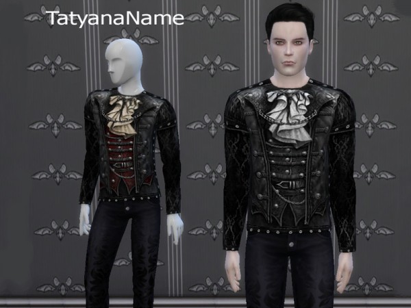  The Sims Resource: Leather Gothic Top by TatyanaName