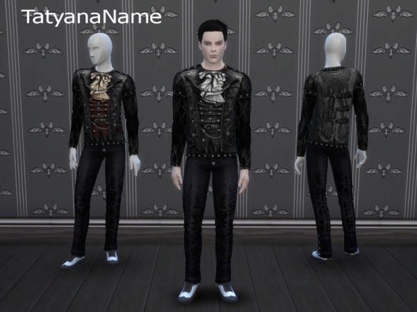  The Sims Resource: Leather Gothic Top by TatyanaName