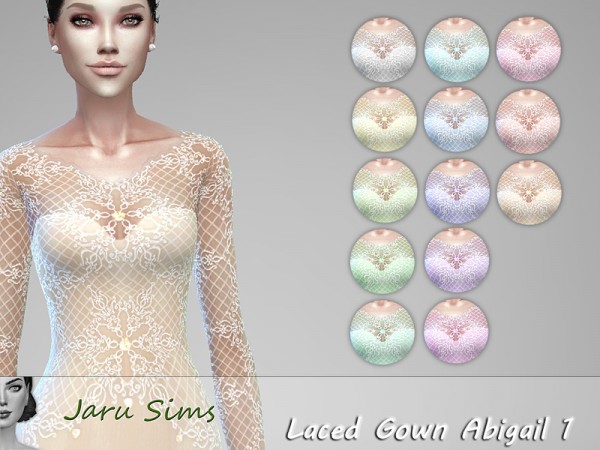  The Sims Resource: Laced Gown Abigail 1 by Jaru Sims