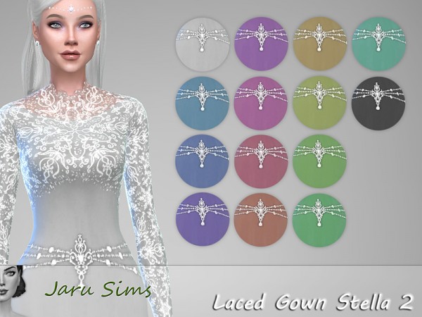  The Sims Resource: Laced Gown Stella 2 by Jaru Sims