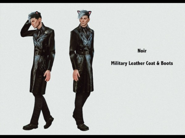  The Sims Resource: Military Leather Coat by Noir33