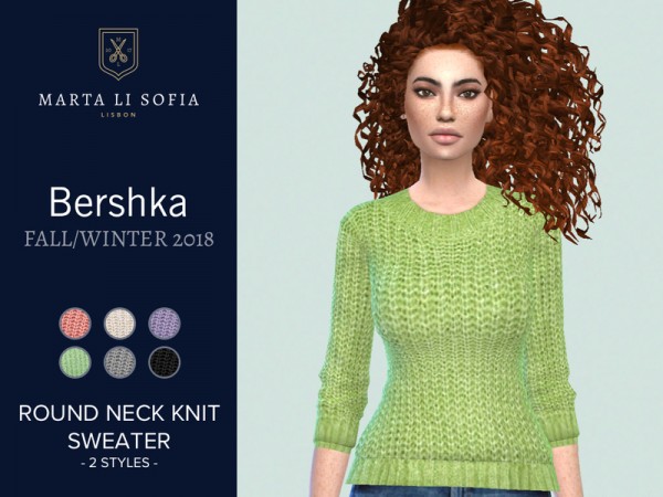  The Sims Resource: Round neck knit sweater by martalisofia
