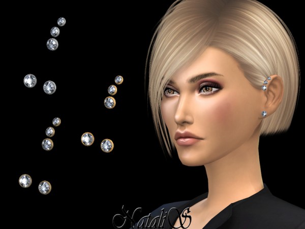  The Sims Resource: Triple crystals forward helix piercing  left by NataliS