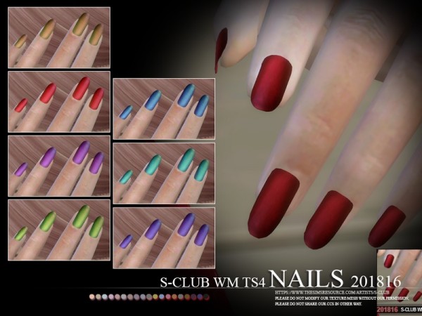  The Sims Resource: Nails 201816 by S Club