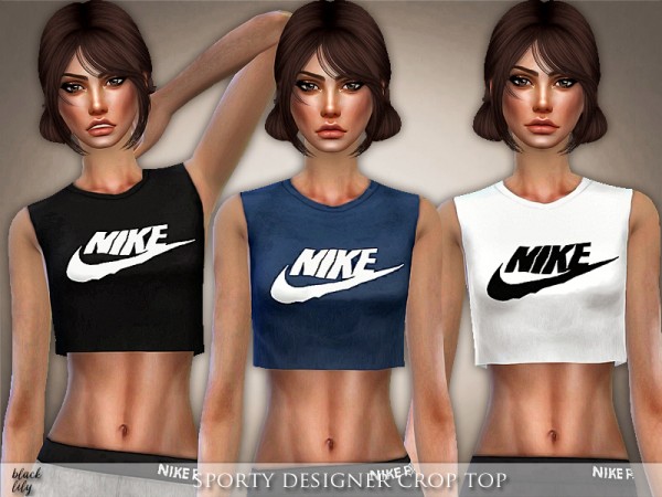  The Sims Resource: Sporty Designer Crop Top by Black Lily