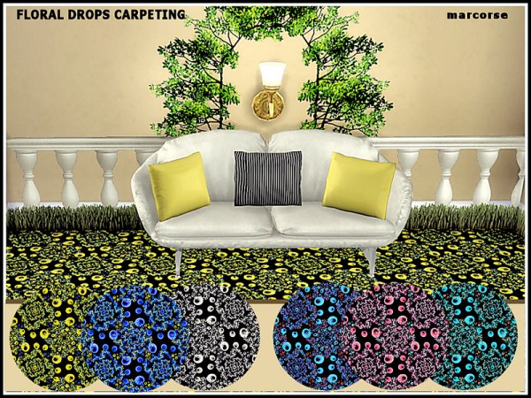  The Sims Resource: Floral Drops Carpeting by marcorse