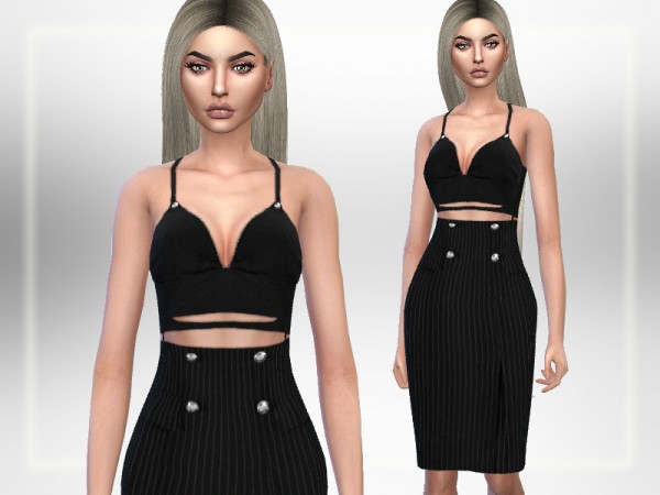  The Sims Resource: Striped Dress by PureSim