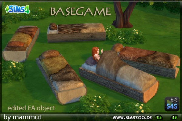  Blackys Sims 4 Zoo: Single bed Treelog by mammut