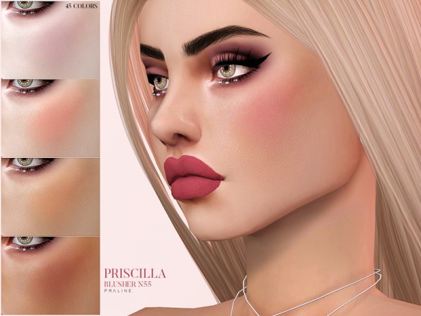  The Sims Resource: Priscilla Blusher N55 by Pralinesims