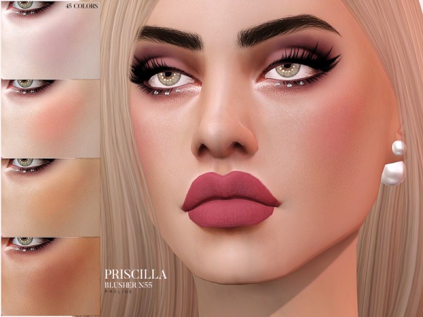  The Sims Resource: Priscilla Blusher N55 by Pralinesims