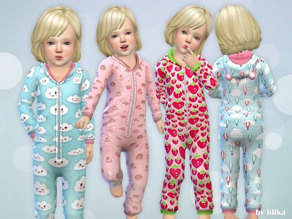  The Sims Resource: PJ Toddler Romper by lillka