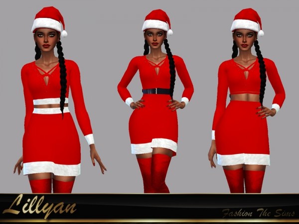  The Sims Resource: Christmas dress Caroliny by LYLLYAN